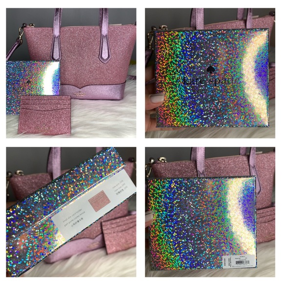 Kate Spade Pink Glitter Credit Card Case Wallet - Picture 9 of 9